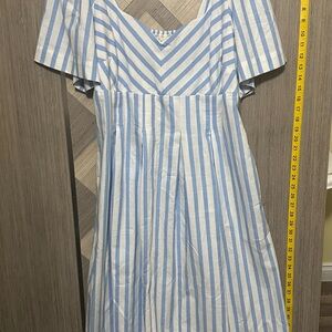 A New Day Light Blue and White Striped Top